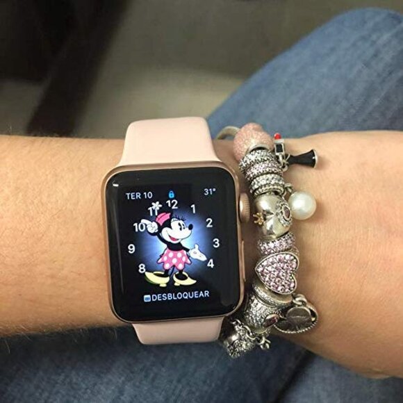 Wristband Replacement for Apple Watch Series Ultra/9/8/7/6/5/4/3/2/1/SE, Pink - Picture 2 of 3